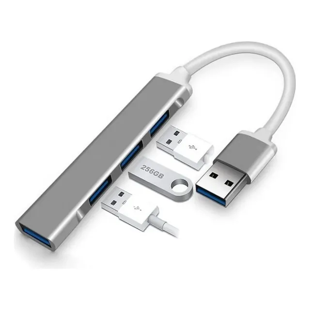 Adaptador Hub Usb 3.0 Para Notebook // X4 Usb Rojo
