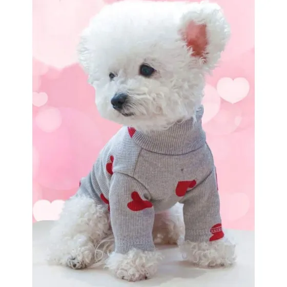 Suéter Gris Cuello De Tortuga Perros Pequeños, Talla S