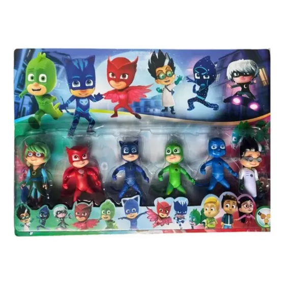 Kit 6 Bonecos Pjmasks Articulados Com Luz 15 Cm