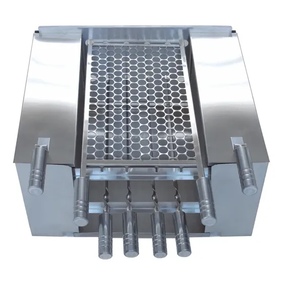 Churrasqueira Ecológica Portátil Double Grill Inox Prateada sem Fumaça