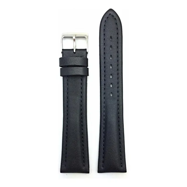 22mm Largo Extra, Negro, Genuino Cuero Relojband G6bme