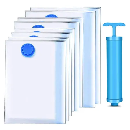8 Unidad Bolsas Organizadoras Al Vacio Con Bomba Manual