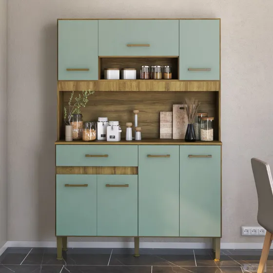 Mueble Cocina Bajo Mesada Aereos Kit Completo Grafito