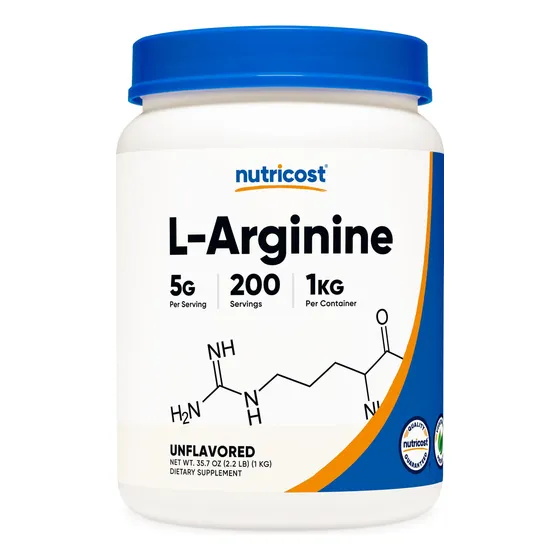Suplemento Nutricost De L-arginina En Polvo De 1 Kg A 5 G Po