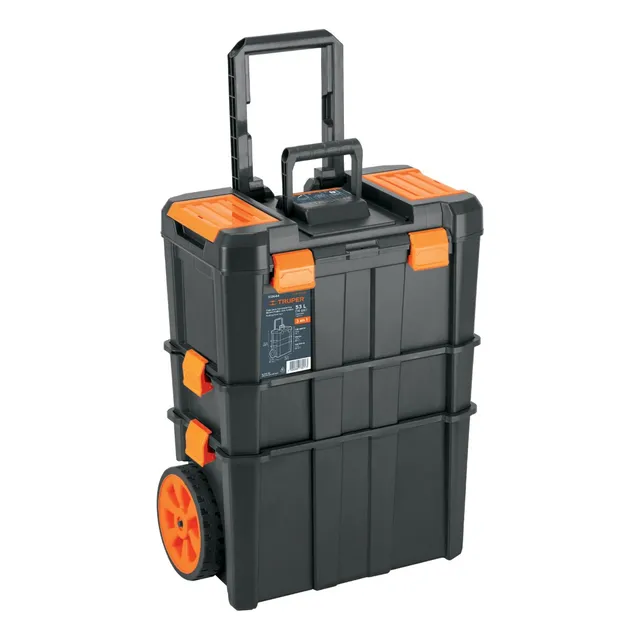 Caja Para Herramientas 19 X25 3 En 1 Desmontable Truper Chp-1925r Color Negro