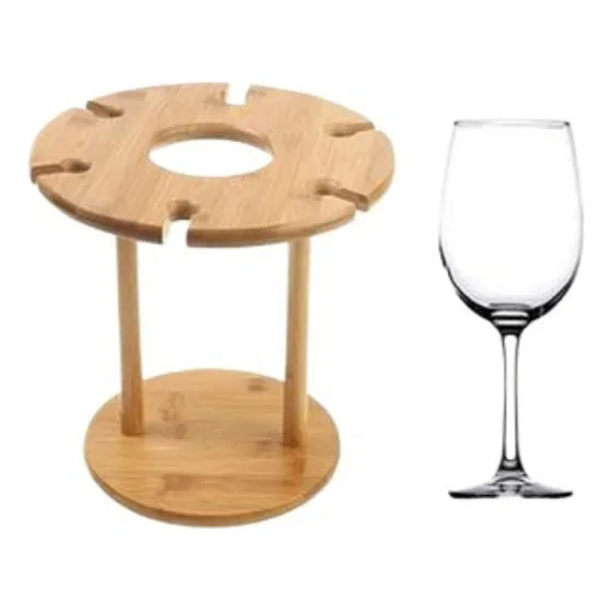 .. Suporte Criativo Para Taças De Vinho, Design De Madeira