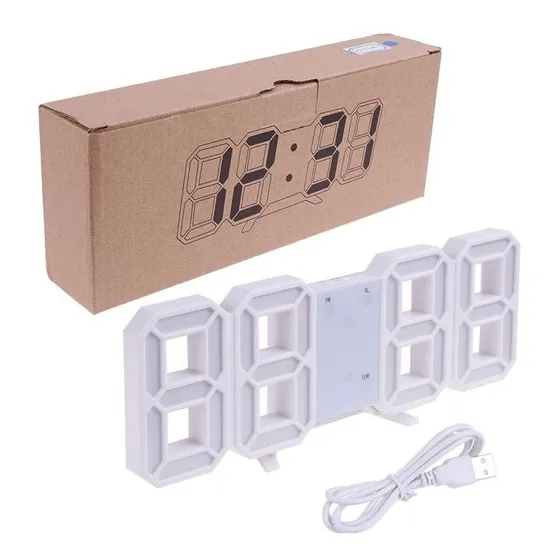 Reloj Despertador Luz Led Digital 3d De Mesa Y Pared