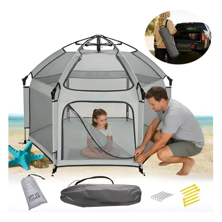 Cercado Tenda Portátil P/ Crianças Cinza Safety 1st Para Cinza