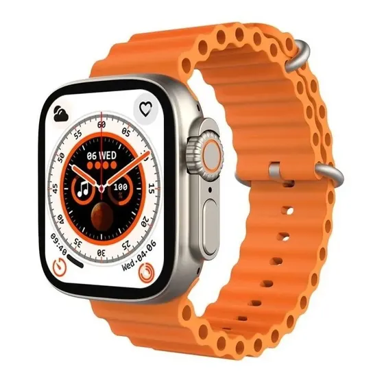 Reloj Inteligente S8 Ultra Smartwatch Hombre Y Mujer Caja Blanco Correa Naranjo | Cuotas sin interés