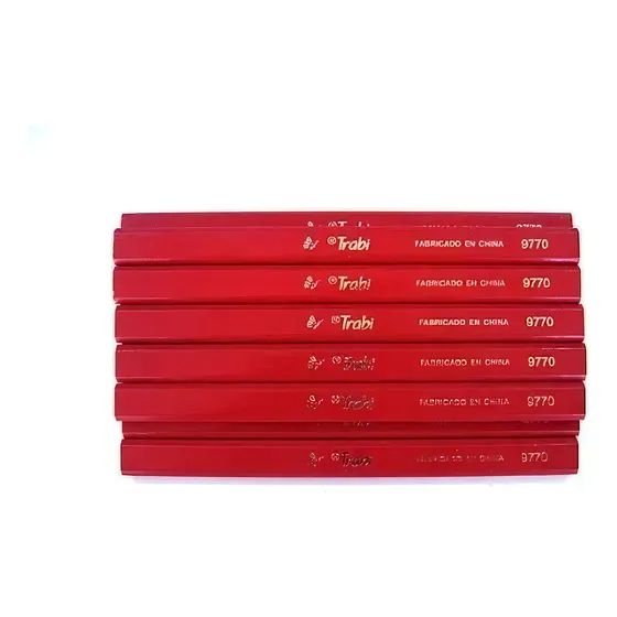 Lápiz De Carpintero Trabi Rojo X Unidad Super Resistente