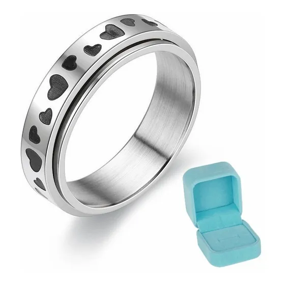 Anillo Acero Giratorio Antiestrés Elegante Giratorio