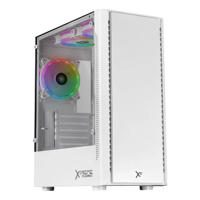 Gabinete Gamer Xtreme Pc Nyx Mini Torre 3 Fan Rgb Blanco