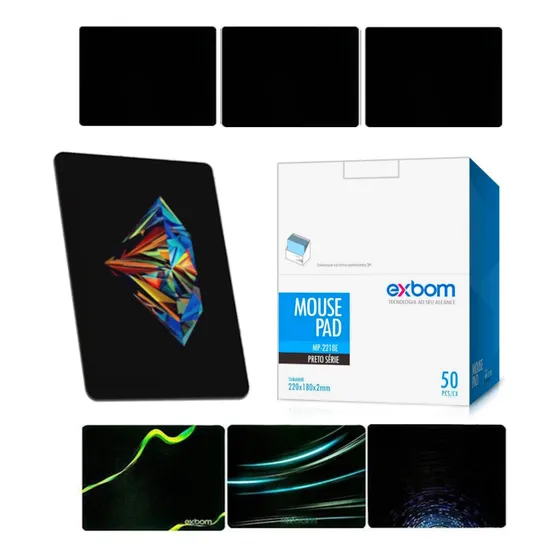 Kit 50 Base Para Mouse Pad Preto 22 X 18m Revenda Atacado