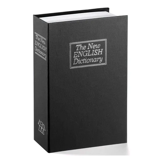 Caja Fuerte Simulada Libro Cofre Porta Valores 180x115x55mm Color Negro