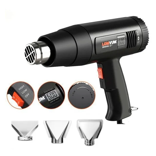 Pistola De Calor Digital  3 Pcs 2000watts - + Selector Temp 