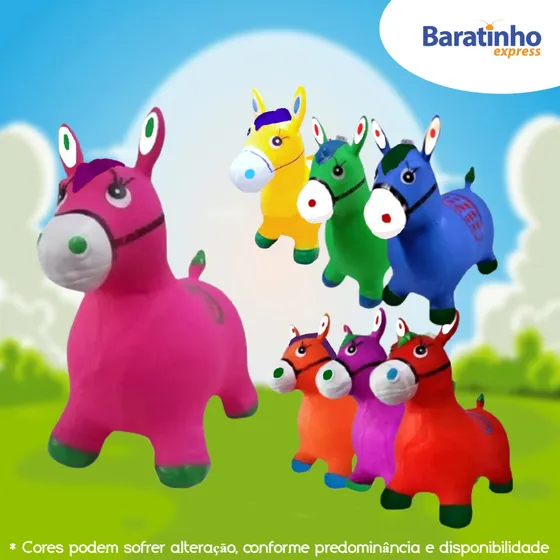 Cavalinho Upa Upa Musical Borracha Resistente Inflável Cor Rosa