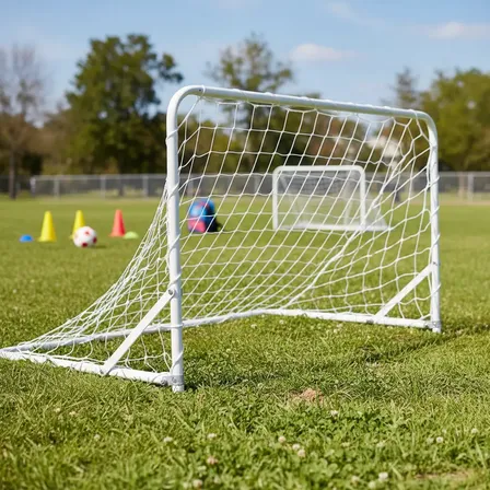 2 Traves Futebol Golzinho De Ferro Infantil Dobrável 83x52 Branco