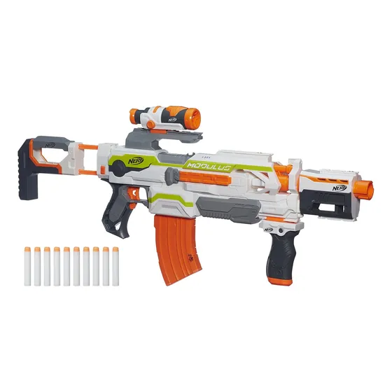 Blaster Nerf Modulus Ecs Motorizado Com Mira, Alça E Cano 10