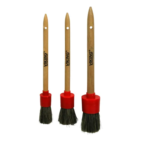 Paq. 3 Brochas De Detalle Para Auto 10 Pulgadas De Madera