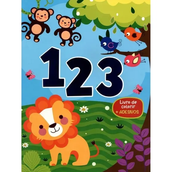 123 - Livro De Colorir + Adesivos