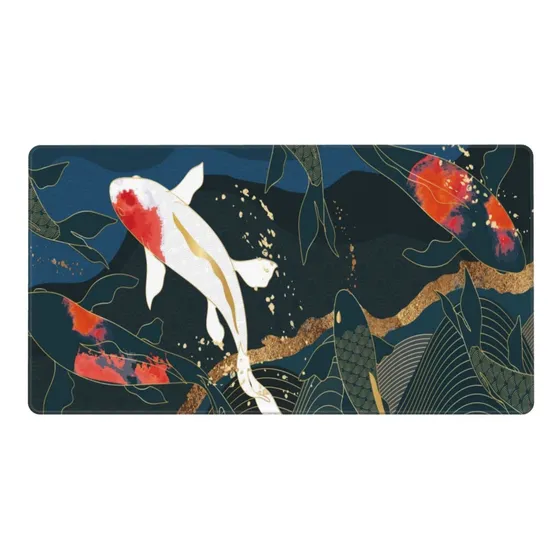 Large Gaming Mouse Pad Japanese Pretty Koi Oversized Mat
