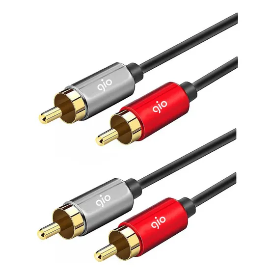 Cable De Audio Gio 2 Rca A 2 Rca Macho Ofc Chapa Oro 3mts