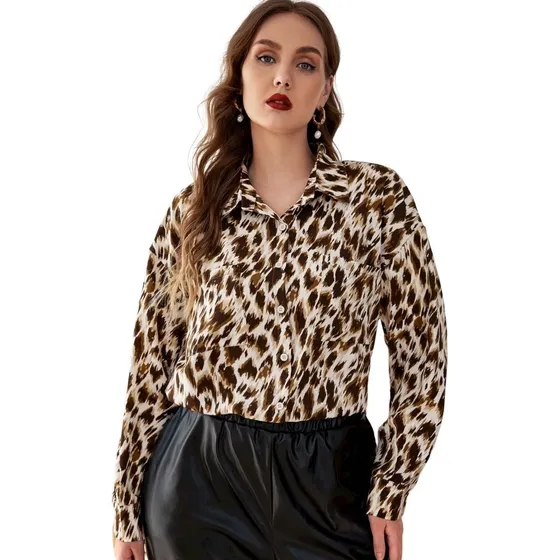 Blusa Con Estampado De Leopardo 3xl (18)