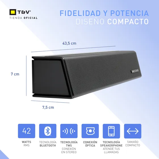 Home Theater Thonet & Vander Soundbar BALKEN negro 90Hz–20KHz