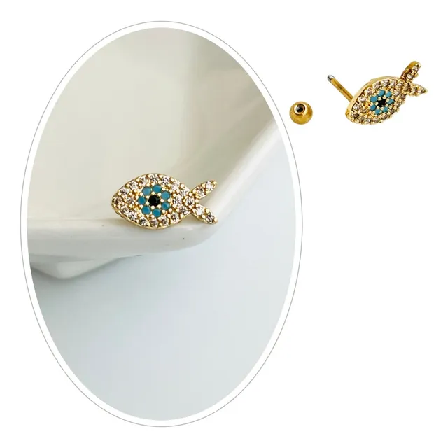 Piercing Hombre Mujer Acero Inoxidable Pescadito Moda