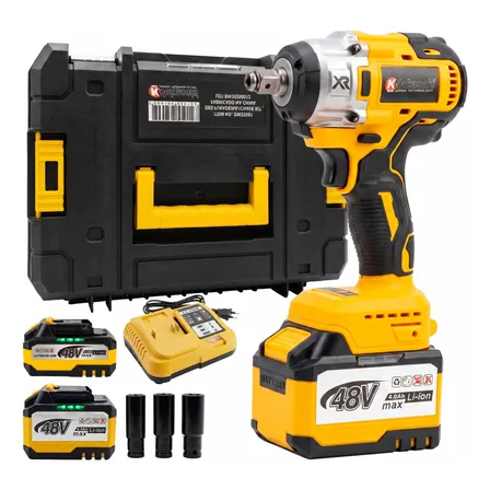 Chave De Impacto Nakasaki 48v Sem Fio Bateria Com Soquetes Amarelo 127/220v 50 Hz/60hz