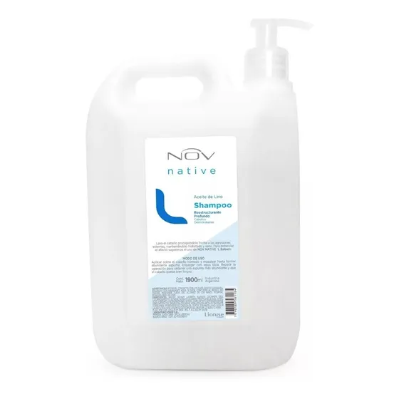 Shampoo Nov Aceite Argán/lino/ Keratina 1900ml Bidon C/bomba