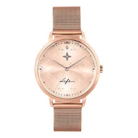 Relógio Life Conquistas Feminino Aço Rosé Rosé