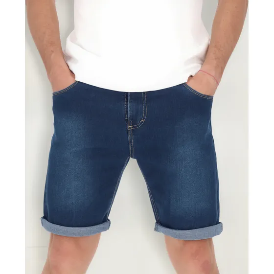 Bermuda De Mezclilla Para Hombre Short Slim Casual De Moda 