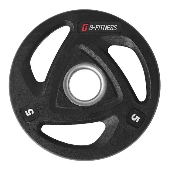 Disco Engomado Olimpico C/agarre 5 Kg X Unidad Color Negro