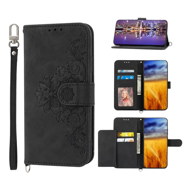 Funda Para Xiaomi Poco F6 5g/poco X7 Pro/11t, Estilo Cartera Y Correa De Muñeca, Funda Protectora De Piel Con Tapa