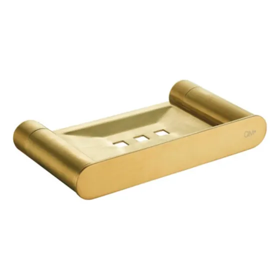 Qm+ Porta Jabón Baño Dorado Satin Jabonera 16x11