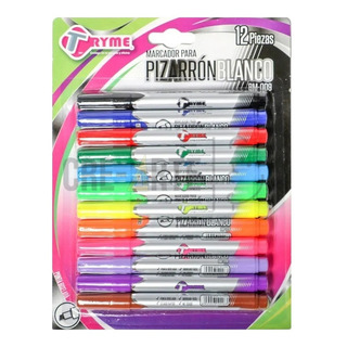 Marcadores Plumones Para Pizarrón Blanco Tryme 12 Piezas Marcadores Plumones Para Pizarrón Blanco Tryme 12 Piezas
