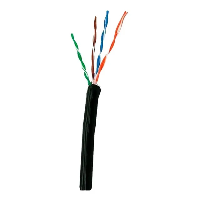 Cable Utp 100% Cobre Cat 5e Negro Exterior Redes Y Cctv