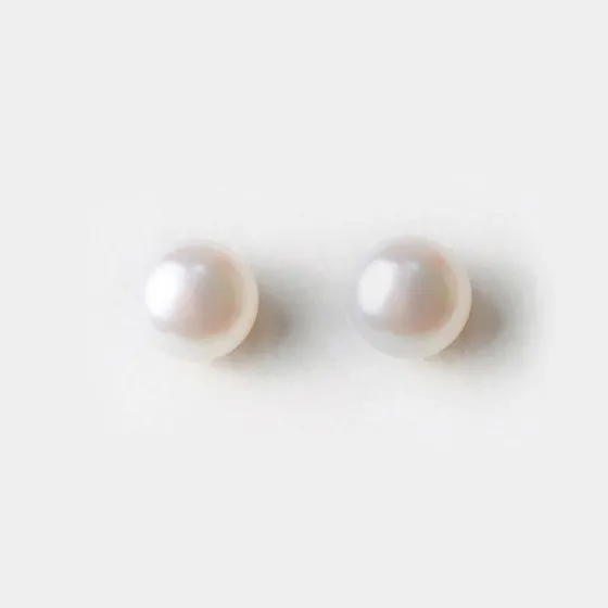 Aro Mujer Plata Perla De Rio Blanca 9 Mm Psk Joyas Dominga M