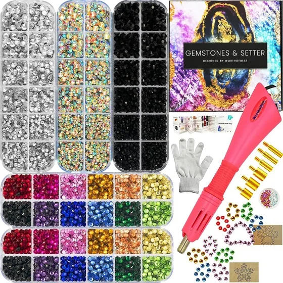 Cristales Hotfix Kit Aplicador Accesorios 8500 Piezas