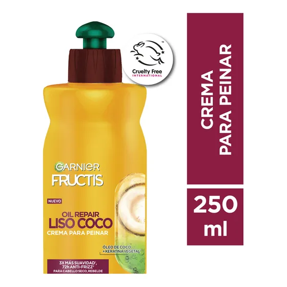 Crema Para Peinar Garnier Fructis Oil Repair Liso Coco 250 ml