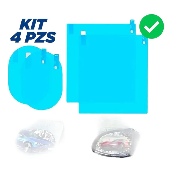 Kit Laminas Anti Empañantes Auto Ventana Y Retrovisor