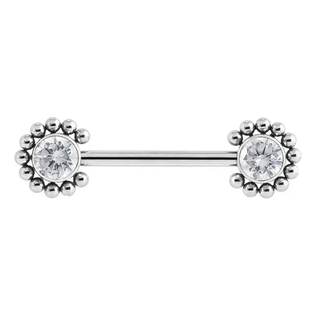 Piercing Nipple Pezonera Strass Titanio