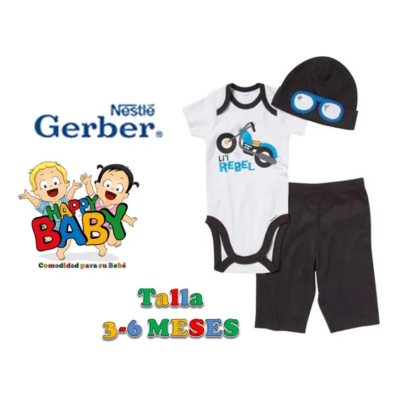 Conjunto De 3 Piezas Mono Y Body Ropa De Bebé