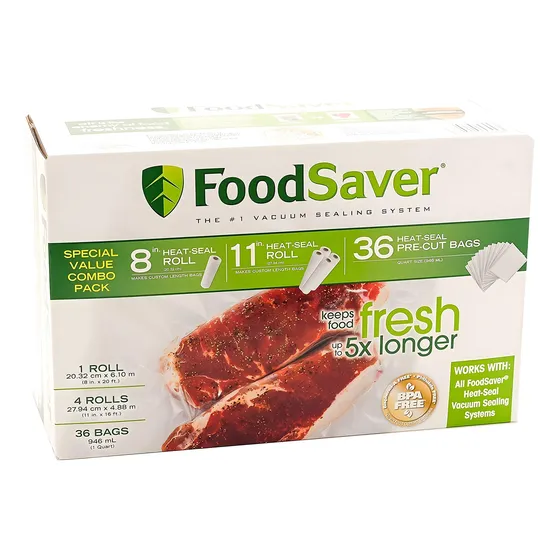 Bolsas Sellables Foodsaver Combo Rollo 1-8 Y 4-11 Pulgadas