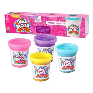 Masas En Pote X 4 Con Glitter Diver Toys Mundo Magico Masas En Pote X 4 Con Glitter Diver Toys Mundo Magico