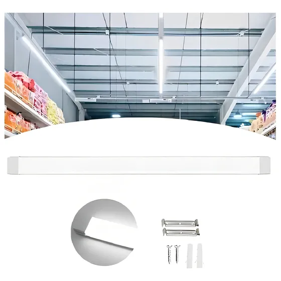 Luminária Tubular Sobrepor Led Linear 120cm 80w Branco Frio