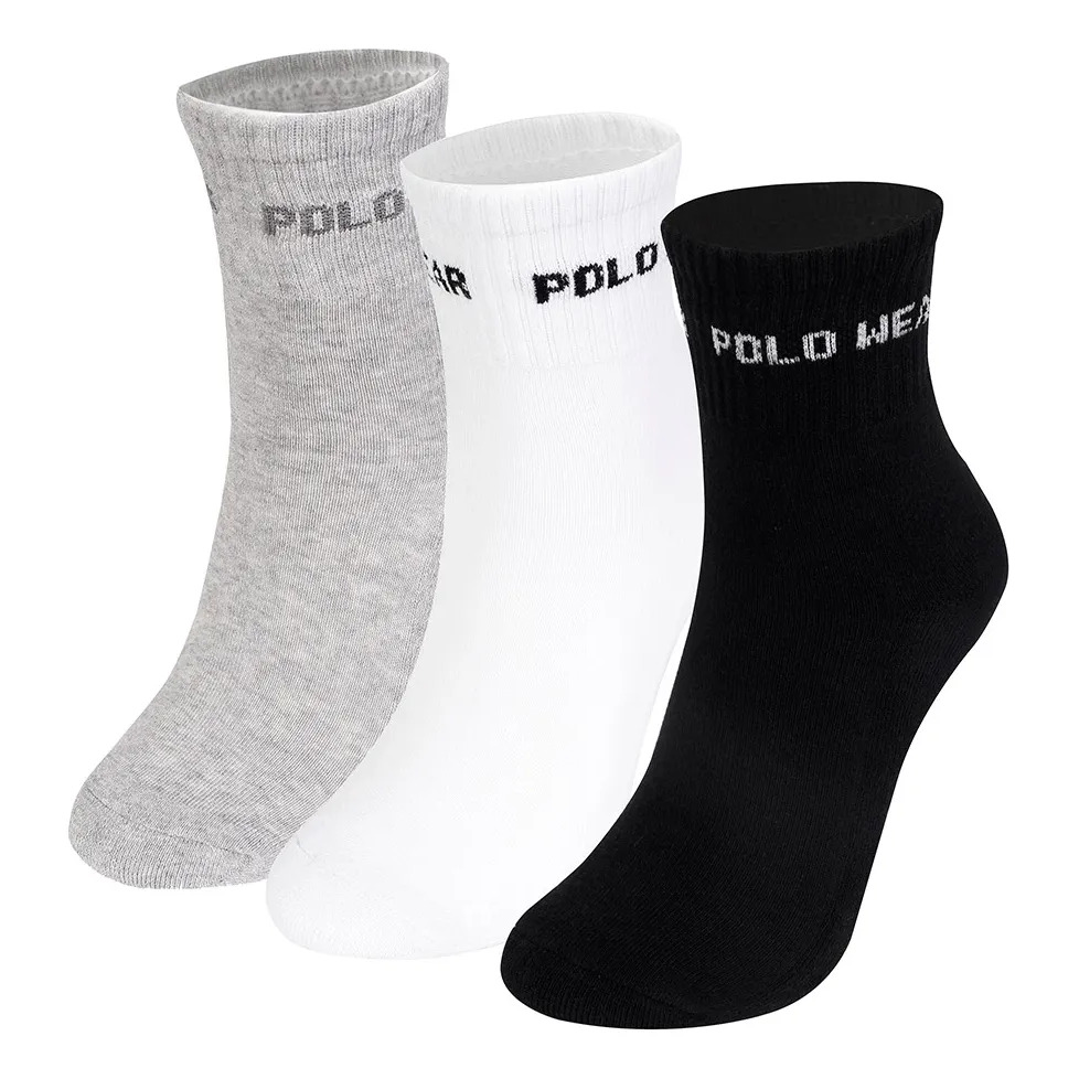 Kit 3 Pares De Meias Femininas Cano Alto Polo Wear Sortido Sortido 34-38