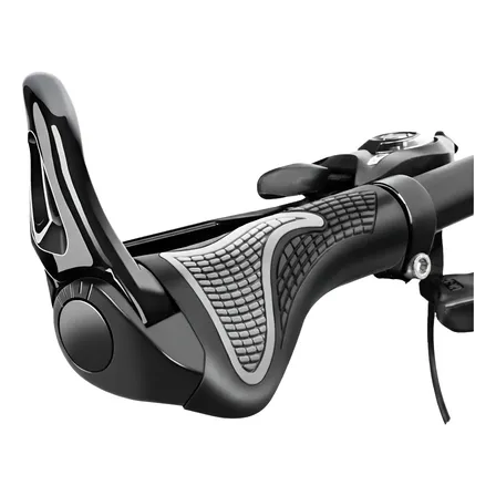 Manopla Bike Mtb Bar End Anatômica Com Trava Punho Preto