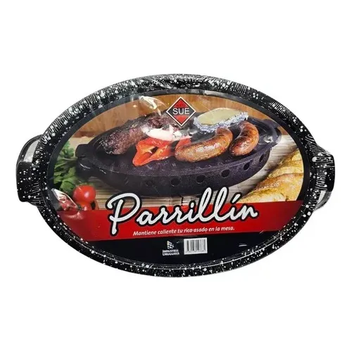 Brasero Parillin Oval Esmaltado Salpicado Sue 40 Cm 